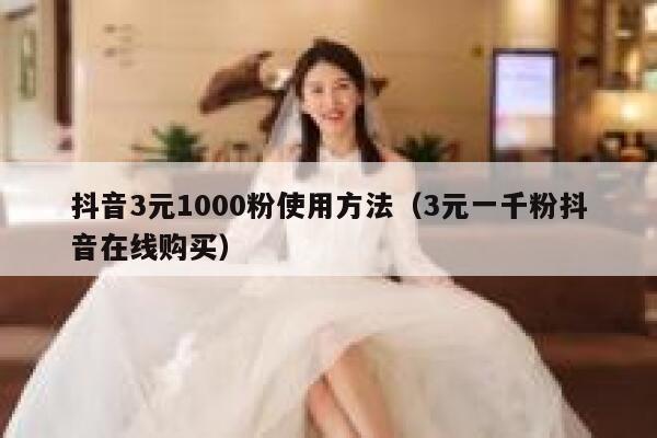 抖音3元1000粉使用方法（3元一千粉抖音在线购买） 第1张