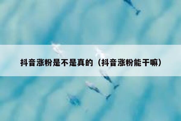 抖音涨粉是不是真的（抖音涨粉能干嘛） 第1张