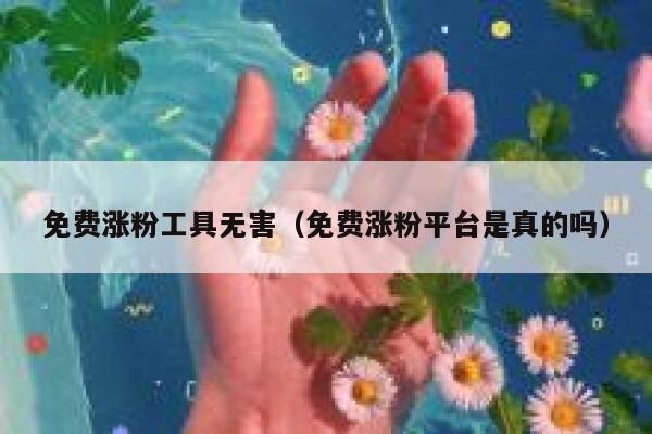 免费涨粉工具无害（免费涨粉平台是真的吗） 第1张