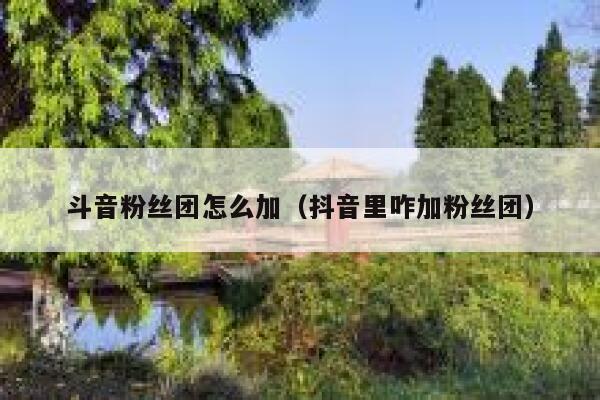 斗音粉丝团怎么加（抖音里咋加粉丝团） 第1张