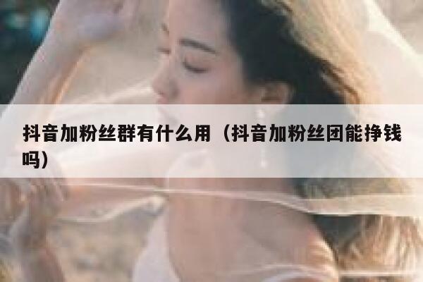抖音加粉丝群有什么用（抖音加粉丝团能挣钱吗） 第1张