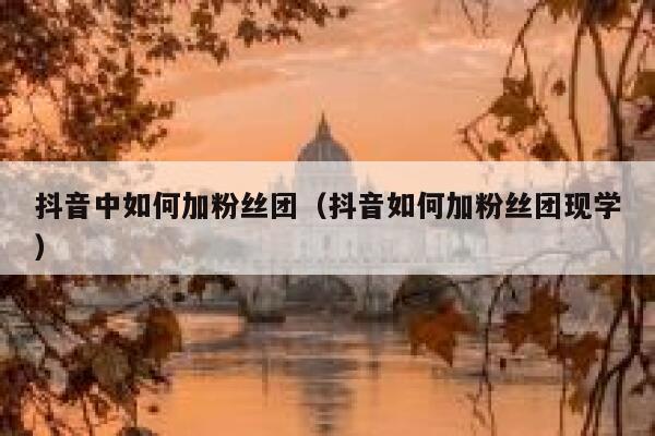 抖音中如何加粉丝团（抖音如何加粉丝团现学） 第1张