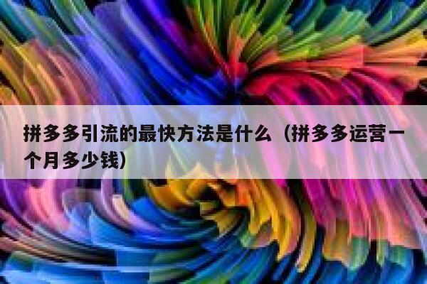 拼多多引流的最快方法是什么（拼多多运营一个月多少钱） 第1张