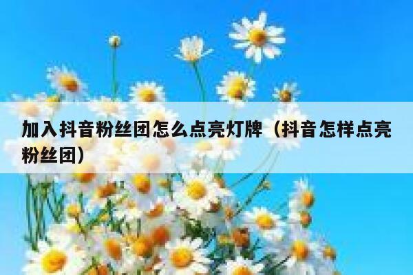 加入抖音粉丝团怎么点亮灯牌(抖音怎样点亮粉丝团) 第1张 加入抖音粉丝团怎么点亮灯牌(抖音怎样点亮粉丝团) 第1张