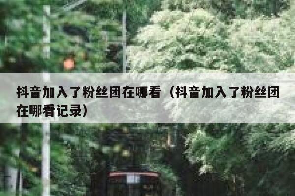抖音加入了粉丝团在哪看（抖音加入了粉丝团在哪看记录） 第1张