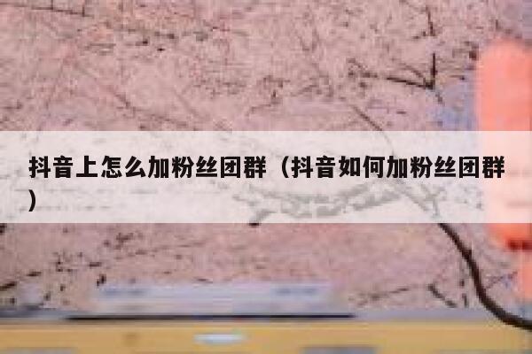 抖音上怎么加粉丝团群（抖音如何加粉丝团群） 第1张