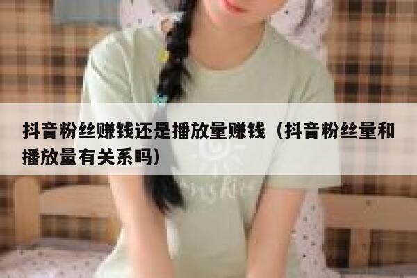 抖音粉丝赚钱还是播放量赚钱（抖音粉丝量和播放量有关系吗） 第1张