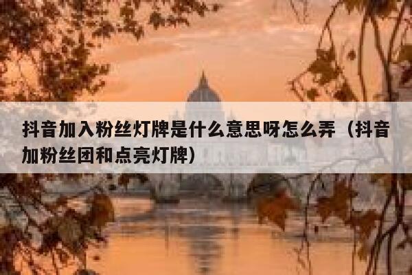 抖音加入粉丝灯牌是什么意思呀怎么弄（抖音加粉丝团和点亮灯牌） 第1张