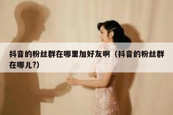 抖音的粉丝群在哪里加好友啊（抖音的粉丝群在哪儿?） 第1张