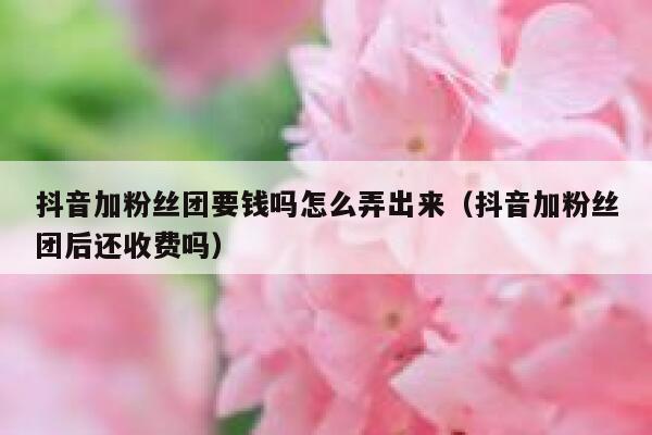 抖音加粉丝团要钱吗怎么弄出来（抖音加粉丝团后还收费吗） 第1张