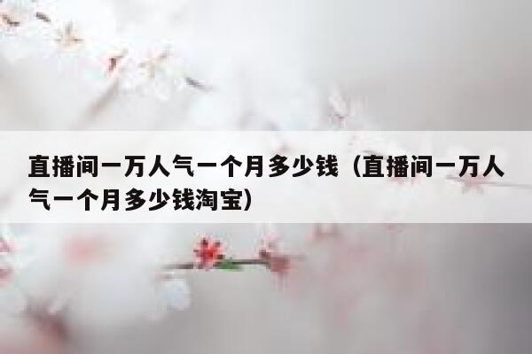 直播间一万人气一个月多少钱（直播间一万人气一个月多少钱淘宝） 第1张