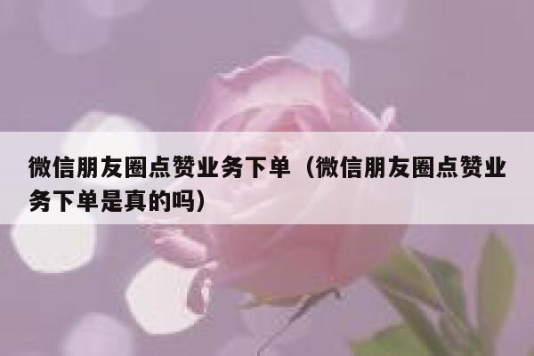 微信朋友圈点赞业务下单（微信朋友圈点赞业务下单是真的吗） 第1张