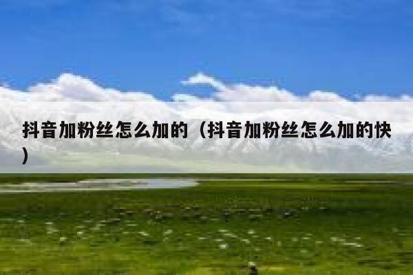 抖音加粉丝怎么加的（抖音加粉丝怎么加的快） 第1张