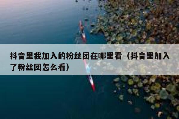 抖音里我加入的粉丝团在哪里看（抖音里加入了粉丝团怎么看） 第1张