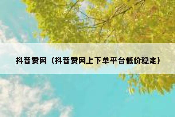 抖音赞网（抖音赞网上下单平台低价稳定） 第1张