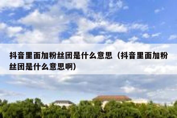 抖音里面加粉丝团是什么意思（抖音里面加粉丝团是什么意思啊） 第1张