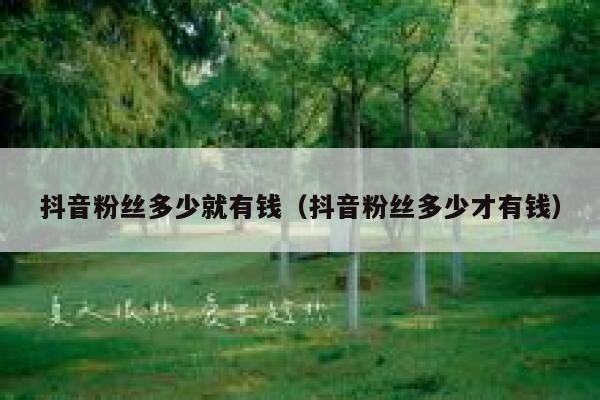 抖音粉丝多少就有钱（抖音粉丝多少才有钱） 第1张