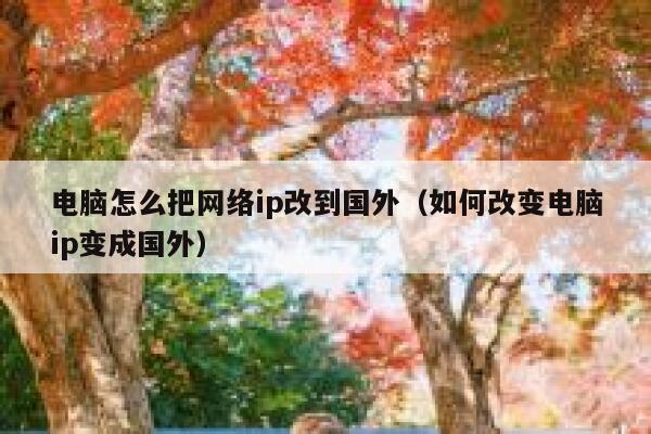 电脑怎么把网络ip改到国外（如何改变电脑ip变成国外） 第1张