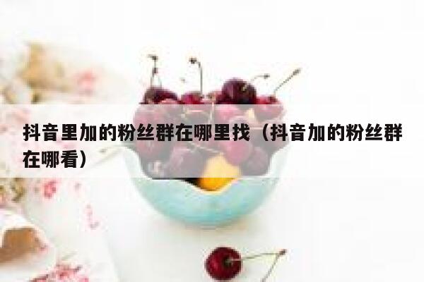 抖音里加的粉丝群在哪里找（抖音加的粉丝群在哪看） 第1张
