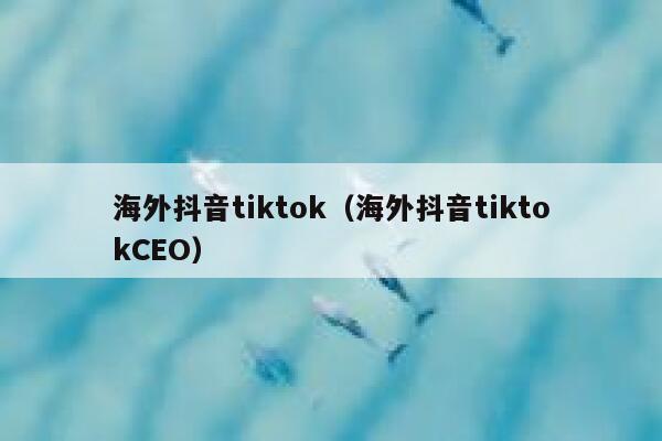 海外抖音tiktok（海外抖音tiktokCEO） 第1张