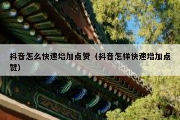 抖音怎么快速增加点赞（抖音怎样快速增加点赞） 第1张