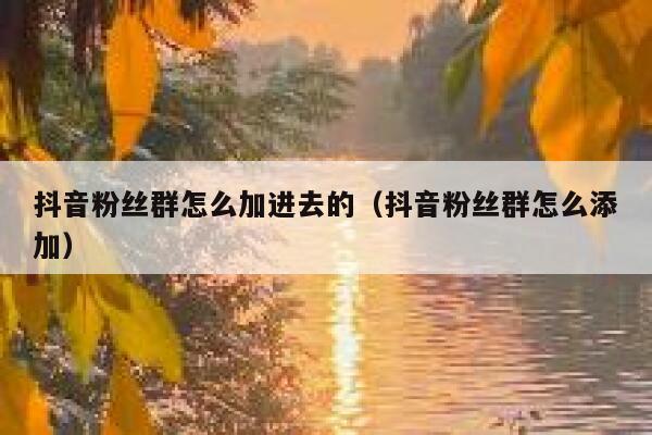 抖音粉丝群怎么加进去的（抖音粉丝群怎么添加） 第1张