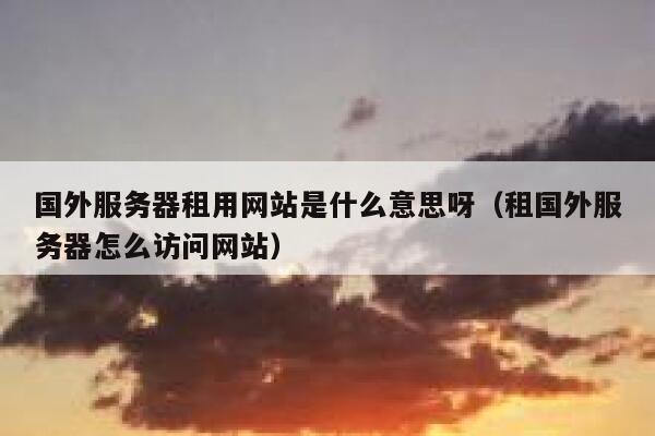 国外服务器租用网站是什么意思呀（租国外服务器怎么访问网站） 第1张
