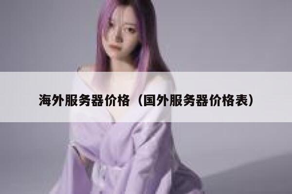 海外服务器价格（国外服务器价格表） 第1张