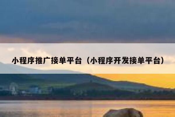 小程序推广接单平台（小程序开发接单平台） 第1张