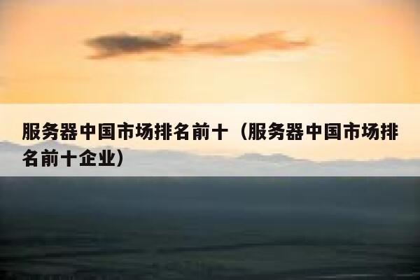 服务器中国市场排名前十（服务器中国市场排名前十企业） 第1张