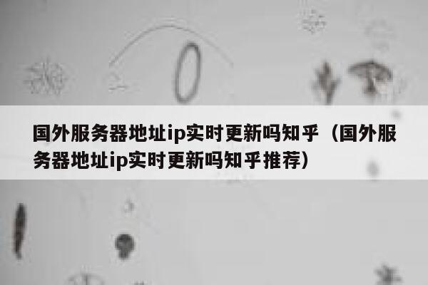 国外服务器地址ip实时更新吗知乎（国外服务器地址ip实时更新吗知乎推荐） 第1张
