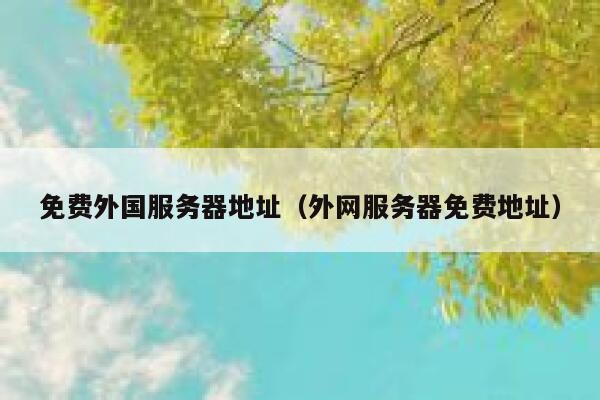 免费外国服务器地址（外网服务器免费地址） 第1张