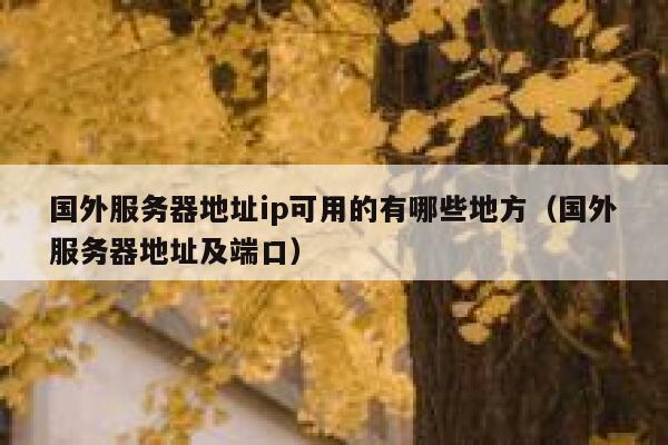 国外服务器地址ip可用的有哪些地方（国外服务器地址及端口） 第1张
