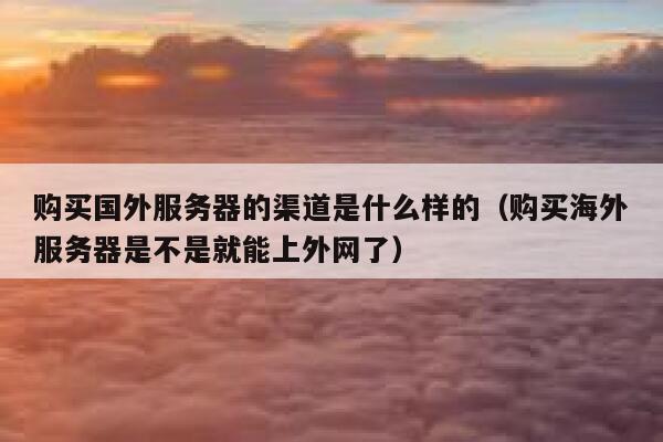 购买国外服务器的渠道是什么样的（购买海外服务器是不是就能上外网了） 第1张