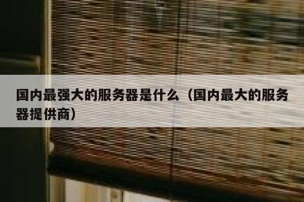 国内最强大的服务器是什么（国内最大的服务器提供商） 第1张