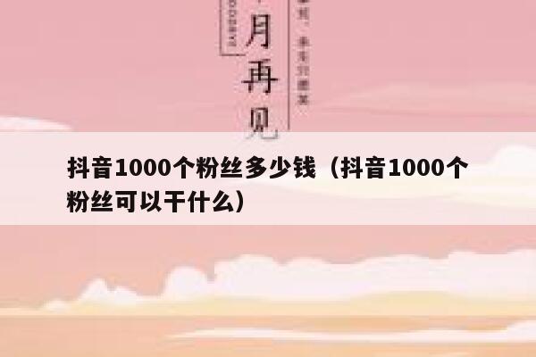 抖音1000个粉丝多少钱（抖音1000个粉丝可以干什么） 第1张