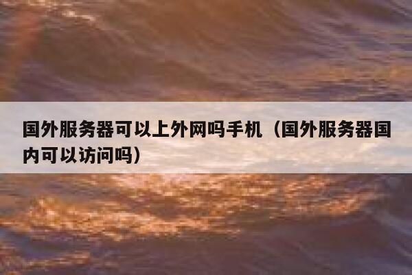 国外服务器可以上外网吗手机（国外服务器国内可以访问吗） 第1张