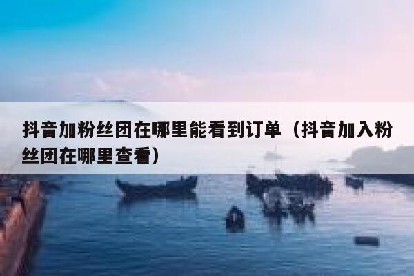 抖音加粉丝团在哪里能看到订单（抖音加入粉丝团在哪里查看） 第1张