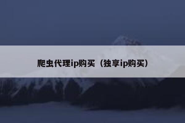 爬虫代理ip购买（独享ip购买） 第1张