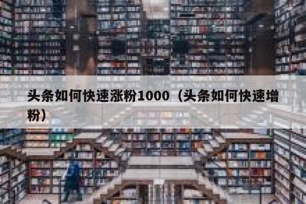 头条如何快速涨粉1000（头条如何快速增粉） 第1张