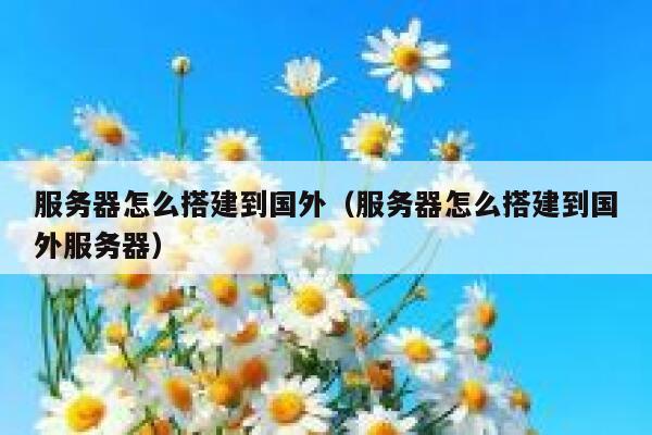 服务器怎么搭建到国外（服务器怎么搭建到国外服务器） 第1张