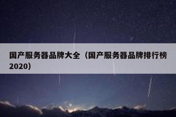国产服务器品牌大全（国产服务器品牌排行榜2020） 第1张