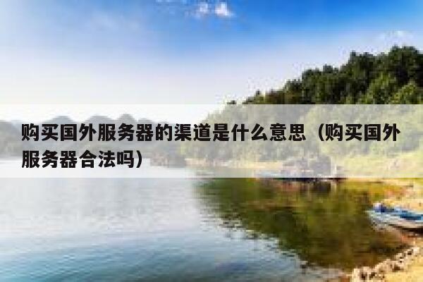 购买国外服务器的渠道是什么意思（购买国外服务器合法吗） 第1张