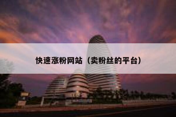 快速涨粉网站（卖粉丝的平台） 第1张