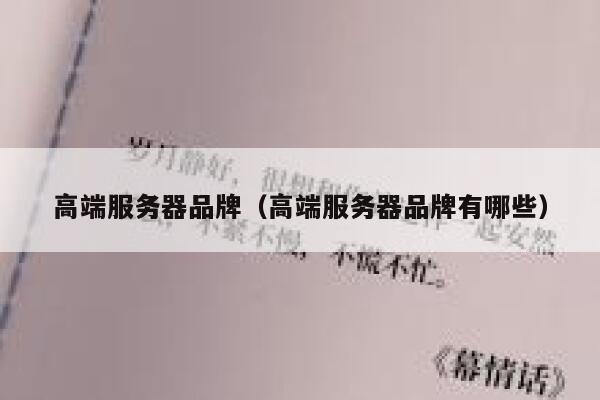 高端服务器品牌（高端服务器品牌有哪些） 第1张