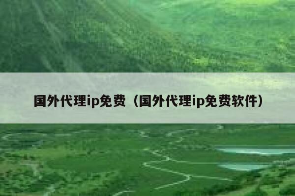 国外代理ip免费（国外代理ip免费软件） 第1张