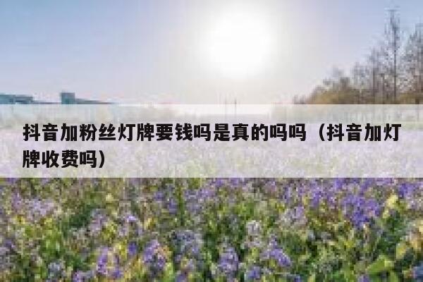 抖音加粉丝灯牌要钱吗是真的吗吗（抖音加灯牌收费吗） 第1张