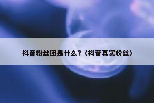 抖音粉丝团是什么?（抖音真实粉丝） 第1张