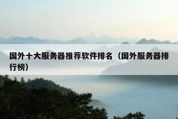 国外十大服务器推荐软件排名（国外服务器排行榜） 第1张