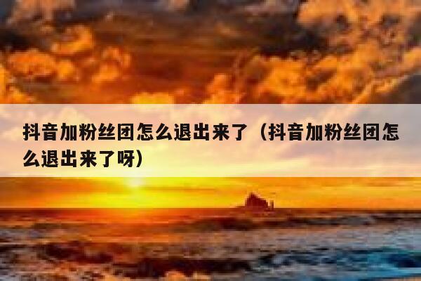 抖音加粉丝团怎么退出来了（抖音加粉丝团怎么退出来了呀） 第1张